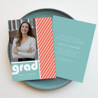 Elegant Retro Script Graduate Photo Graduation Announcement