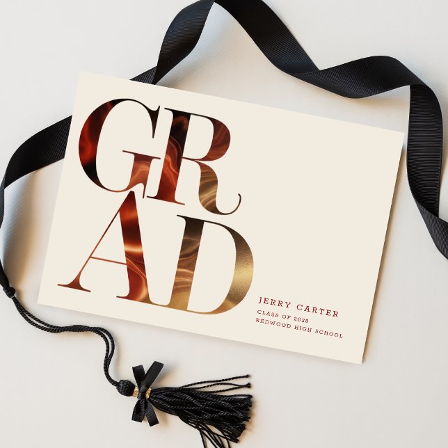 Elegant Retro Script Photo High School Graduation Announcement (Creator Uploaded)