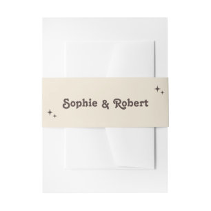 Elegant Retro Script Wedding Invitation Belly Band