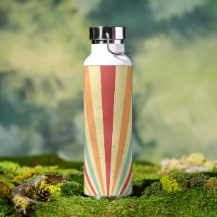 Elegant Retro Sunburst Background Water Bottle