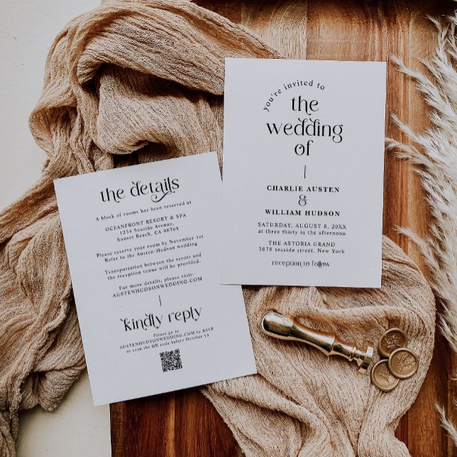 Elegant Retro Typography Wedding Invitation (Creator Uploaded)