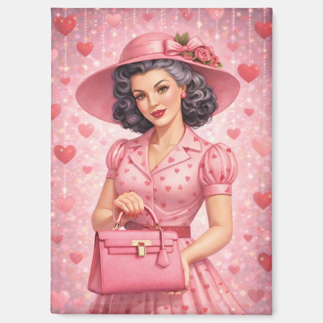 Elegant Retro Valentine  Magnet (Front)