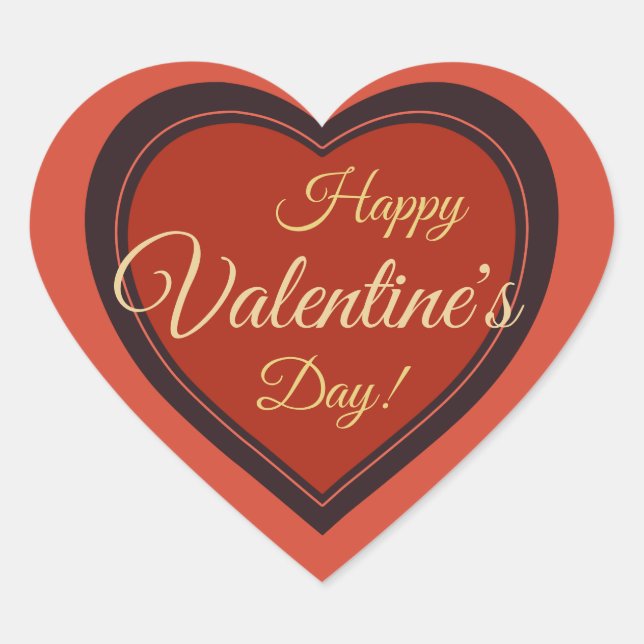 Elegant retro Valentine's Day red holiday CC0979 Heart Sticker (Front)