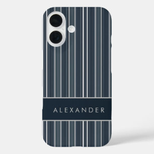 Elegant Retro Vertical Stripes  iPhone 16 Case