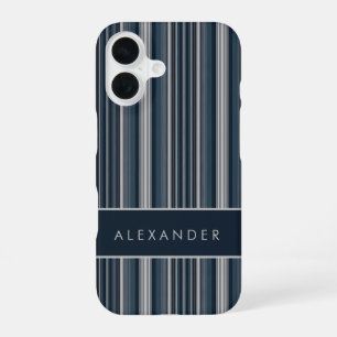 Elegant Retro Vertical Stripes iPhone 16 Case