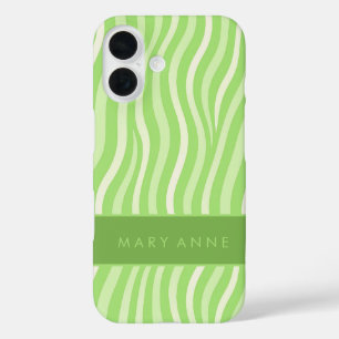 Elegant Retro Wavy Vertical Stripes  iPhone 16 Case
