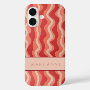 Elegant Retro Wavy Vertical Stripes  iPhone 16 Case