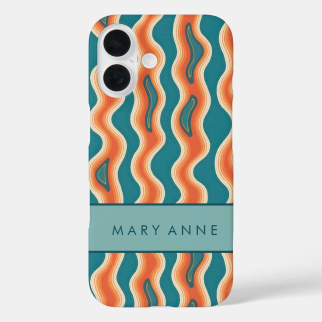 Elegant Retro Wavy Vertical Stripes  Case-Mate iPhone Case (Back)