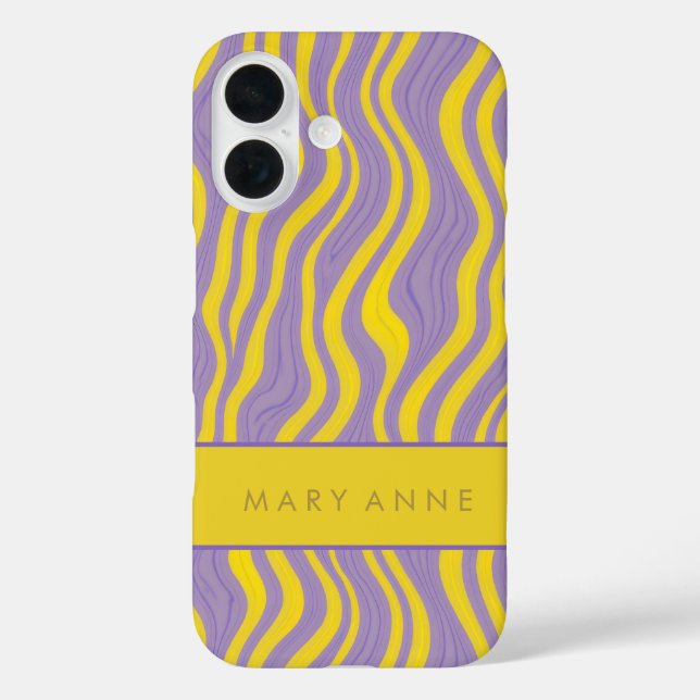 Elegant Retro Wavy Vertical Stripes  Case-Mate iPhone Case (Back)
