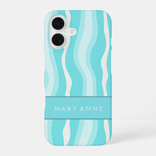 Elegant Retro Wavy Vertical Stripes iPhone 16 Case