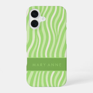 Elegant Retro Wavy Vertical Stripes iPhone 16 Case