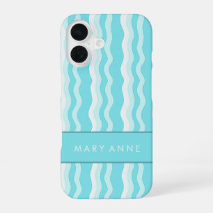 Elegant Retro Wavy Vertical Stripes iPhone 16 Case
