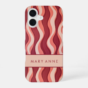 Elegant Retro Wavy Vertical Stripes iPhone 16 Case