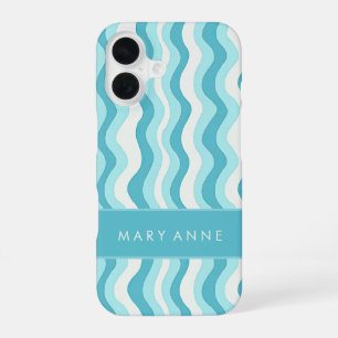 Elegant Retro Wavy Vertical Stripes iPhone 16 Case