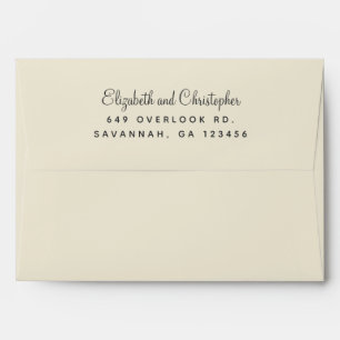 Elegant Return Address Eggshell White Chic Wedding Envelope
