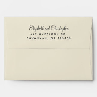 Elegant Return Address Eggshell White Chic Wedding Envelope