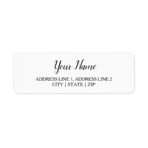 Elegant Return Address Labels   White