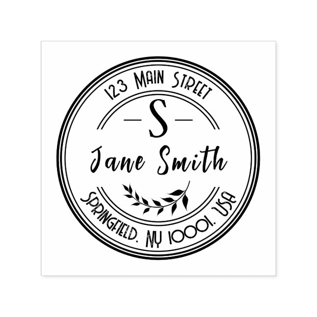 Elegant Return Address Self-inking Rubber Stamp  (Design)
