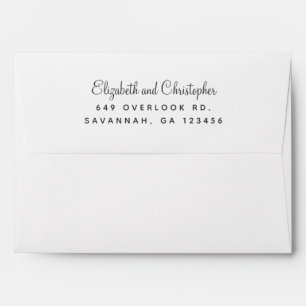 Elegant Return Address White Grey Chic Wedding Envelope