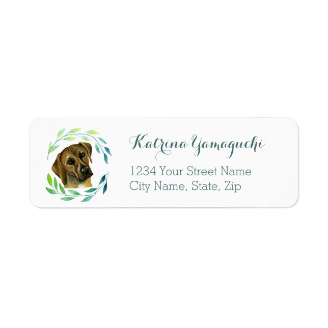 Elegant Rhodesian Ridgeback Dog with a Wreath (Front)