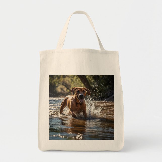 Elegant Rhodesian Ridgeback Grocery Tote Bag (Front)