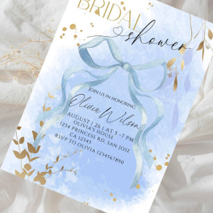Elegant Ribbon Bow Bridal Shower Party Invitation