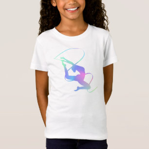 Elegant Ribbon Rhythmic Gymnastics Motif Artistic T-Shirt