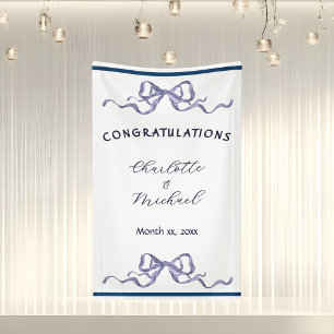 Elegant Ribbon Romantic Wedding Congratulations  Banner