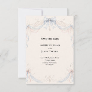 Elegant Ribbon Scroll Wedding Save the Date Card
