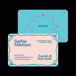 Elegant Ribbon Swirl Decorative Frame Business Car Business Card