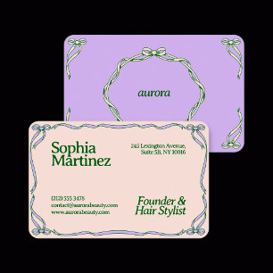 Elegant Ribbon Swirl Decorative Frame Business Car Business Card