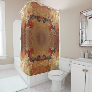 Elegant Rich Copper Patina Metallic gold  Shower Curtain