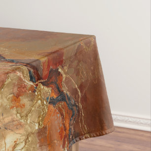 Elegant Rich Copper Patina Metallic gold Tablecloth