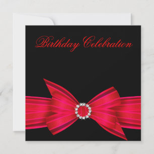 Elegant Rich Red Birthday Party Invitation