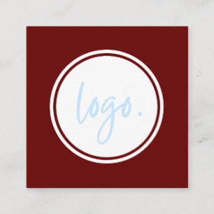 ELEGANT RICH RED COLOR MINIMALIST BUSINESS LOGO SQUARE BUSINESS CARD