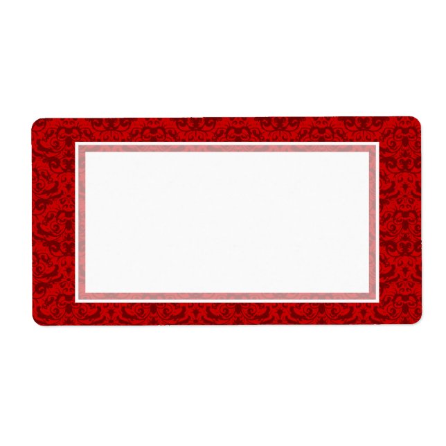 Elegant Rich Red Damask Custom Colour Background (Front)