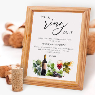 Elegant Ring Game Wine Themed Bridal Shower Sign