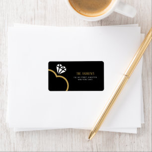 Elegant Ring in the New Year Engagement Christmas Label