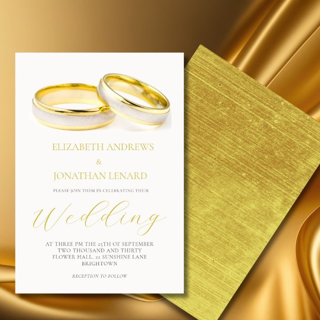 Elegant Rings  Simple Modern Wedding Invitation (Creator Uploaded)