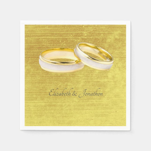 Elegant Rings Simple Wedding  Napkin (Front)