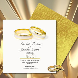 Elegant Rings  Simple Wedding Square Invitation