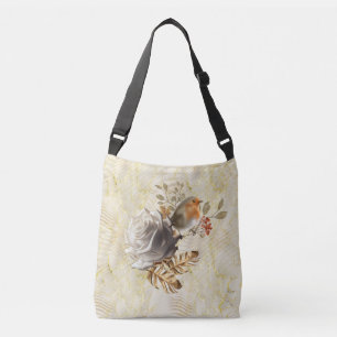 Elegant Ripple Cream & Gold Crossbody Bag