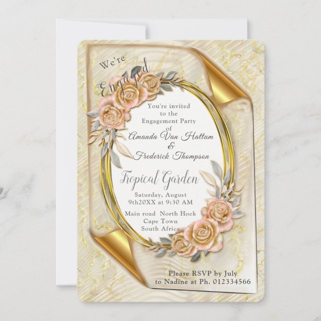 Elegant ripple cream invitation (Front)