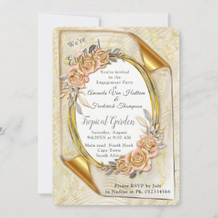 Elegant ripple cream invitation