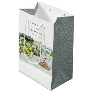 Elegant River Cruise Country Landscape Wedding Medium Gift Bag