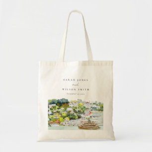 Elegant River Cruise Country Landscape Wedding Tote Bag