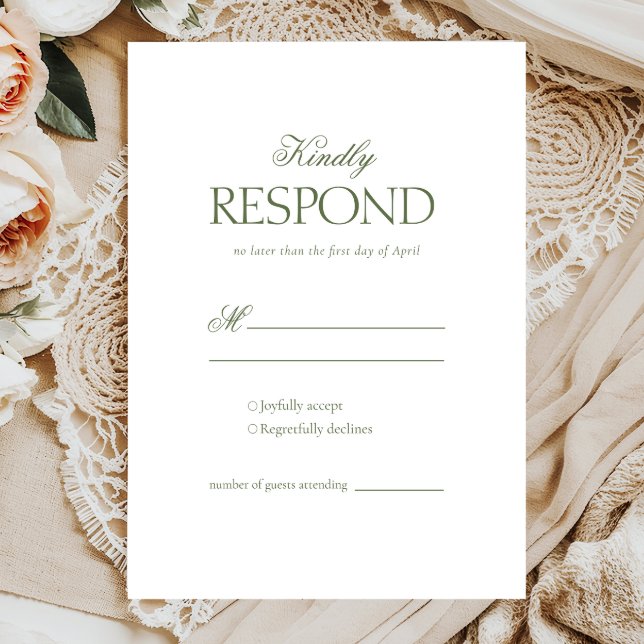 Elegant Rococo floral Wedding RSVP Card (Creator Uploaded)