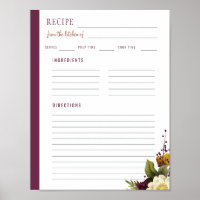 Elegant rom the kitchen of blank recipe template