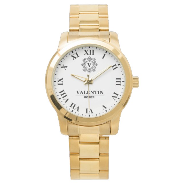 Elegant Roman Numeral luxurious monogram Watch (Front)