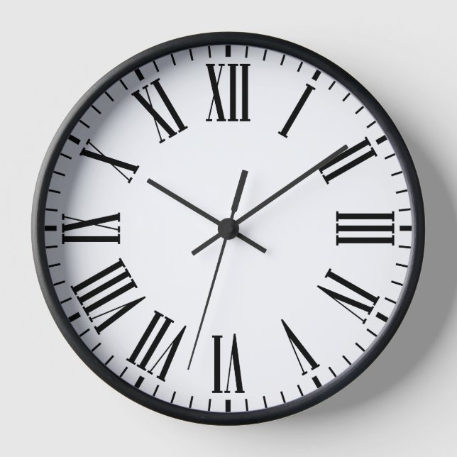 Elegant Roman Numeral Wall Clock ⏳ Classic Black (Front)